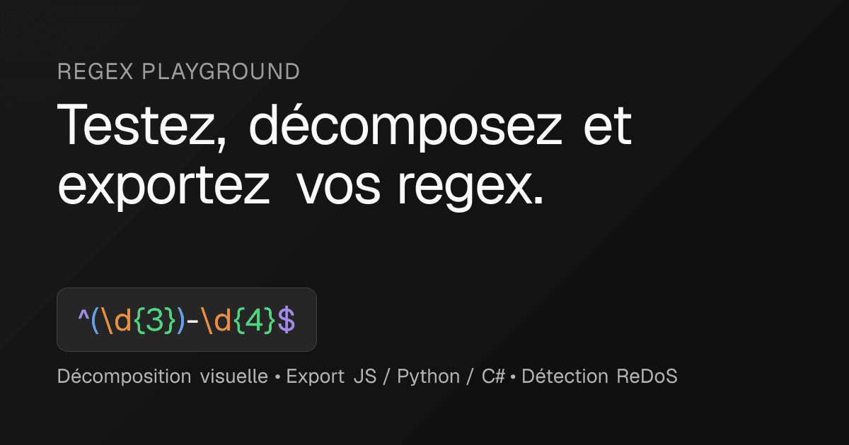 Aperçu du projet Regex Playground